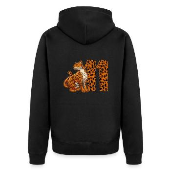 11 years old boy birthday Jaguar - Unisex Premium Organic Zip Hoodie - black - Back - Nico (187cm)