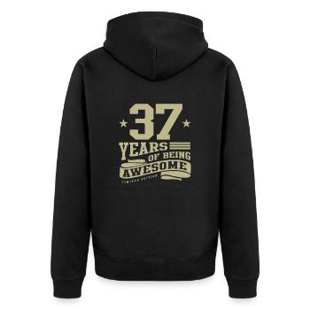 37 Jahre Awesome 37. Geburtstag - Unisex Premium Bio Zip Hoodie - Schwarz - Hinten - Nico (187cm)