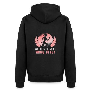 Running Marathon Runner Running - Unisex Premium Organic Zip Hoodie - black - Back - Nico (187cm)