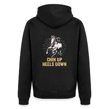 Design équestre et équestre pour les amoureux des chevaux - Veste à capuche bio Premium Unisexe - noir - Dos - Nico (187cm)