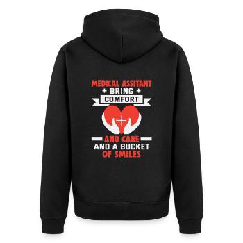 Medical assistant Nurse Nurse - Unisex Premium Organic Zip Hoodie - black - Back - Nico (187cm)