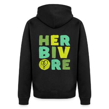 Vegan Vegetarian Vegan Vegetarian Animal welfare - Unisex Premium Organic Zip Hoodie - black - Back - Nico (187cm)