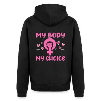 Feminism Feminist Women's Rights Equality - Unisex Premium Organic Zip Hoodie - black - Back - Nico (187cm)