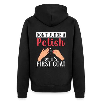 Ne jugez pas un vernis par son premier manteau Nail Tech - Veste à capuche bio Premium Unisexe - noir - Dos - Nico (187cm)