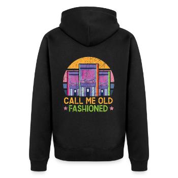 Nennen Sie mich altmodisches Arcade-Gamer-Videospiel - Unisex Premium Bio Zip Hoodie - Schwarz - Hinten - Nico (187cm)