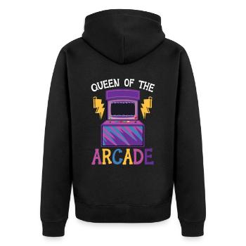 Königin des Arcade-Gaming-Videospielspieler-Spielers - Unisex Premium Bio Zip Hoodie - Schwarz - Hinten - Nico (187cm)