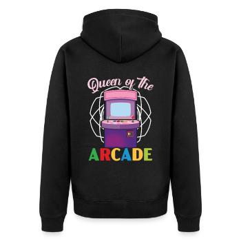 Königin des Arcade-Gaming-Videospielspieler-Spielers - Unisex Premium Bio Zip Hoodie - Schwarz - Hinten - Nico (187cm)