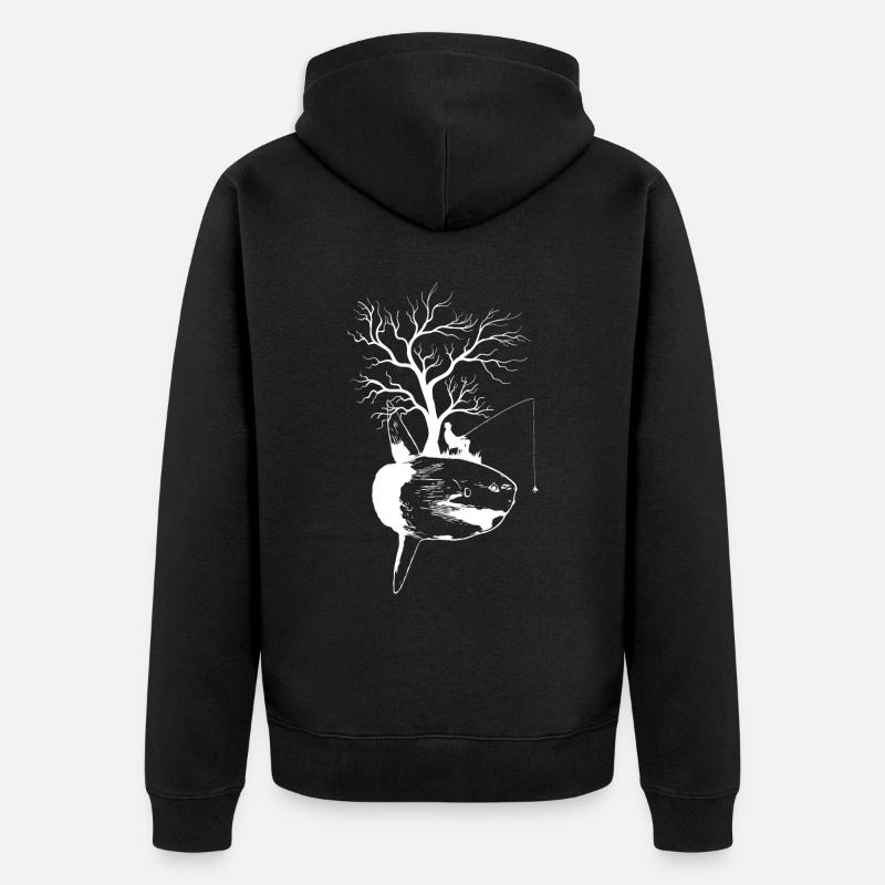Arbre graphique - Poisson-lune - Veste à capuche bio Premium Unisexe - noir