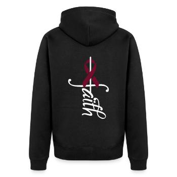 Ruban Sensibilisation au cancer du myélome multiple - Veste à capuche bio Premium Unisexe - noir - Dos - Nico (187cm)