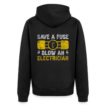 Sauver un fusible souffler un électricien Elektriker - Veste à capuche bio Premium Unisexe - noir - Dos - Nico (187cm)