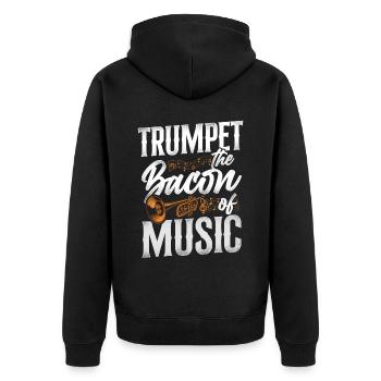 Trumpet Player Vintage Trumpet The - Unisex Premium Bio Zip Hoodie - Schwarz - Hinten - Nico (187cm)