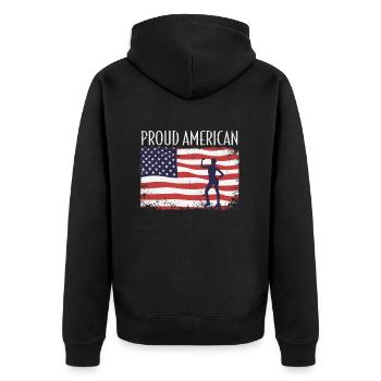 American Flag Jump Shoes Fitness - Veste à capuche bio Premium Unisexe - noir - Dos - Nico (187cm)