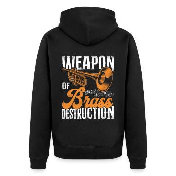 Trumpet Player Vintage Weapon Of - Unisex Premium Bio Zip Hoodie - Schwarz - Hinten - Nico (187cm)