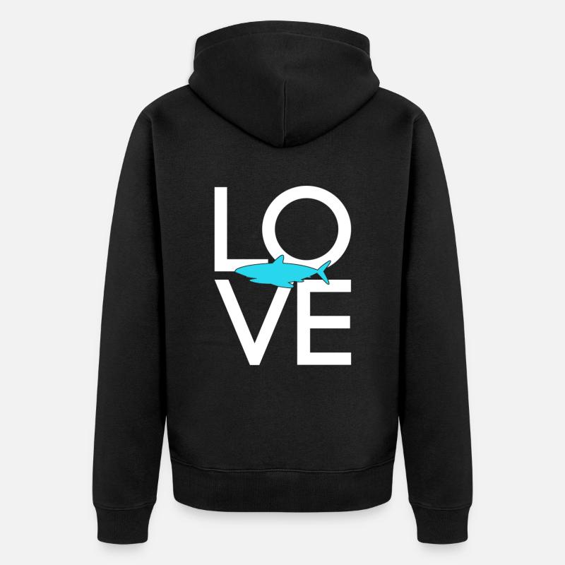 Requin - Veste à capuche bio Premium Unisexe - noir