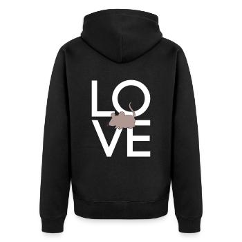 Mouse - Unisex Premium Organic Zip Hoodie - black - Back - Nico (187cm)