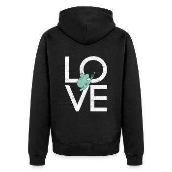 Koala - Unisex Premium Bio Zip Hoodie - Schwarz - Hinten - Nico (187cm)