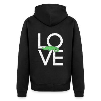 Crocodile - Unisex Premium Organic Zip Hoodie - black - Back - Nico (187cm)