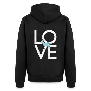 Goat - Unisex Premium Organic Zip Hoodie - black - Back - Nico (187cm)