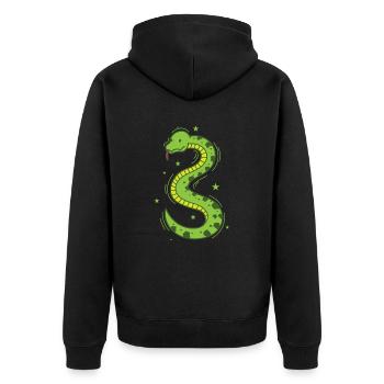 Serpent Zoo Reptile Signe du zodiaque - Veste à capuche bio Premium Unisexe - noir - Dos - Nico (187cm)