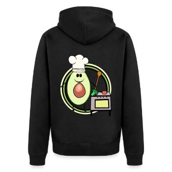 Avocado Cooking Hobby Chef Chef Chef's Hat Stove - Unisex Premium Organic Zip Hoodie - black - Back - Nico (187cm)