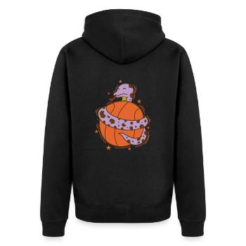 Snake with Basketball Reptile Animal Zoo - Unisex Premium Organic Zip Hoodie - black - Back - Nico (187cm)