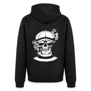 Beatnik Gothic Skull Pipe Goth Vintage Rétro - Veste à capuche bio Premium Unisexe - noir - Dos - Nico (187cm)