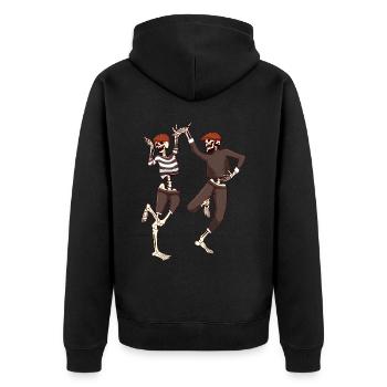 Beatnik Drôle Danse Squelette Rétro Vintage - Veste à capuche bio Premium Unisexe - noir - Dos - Nico (187cm)
