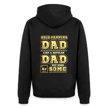 Dad wie ein normaler Vater, aber mehr Bergbau. - Unisex Premium Bio Zip Hoodie - Schwarz - Hinten - Nico (187cm)