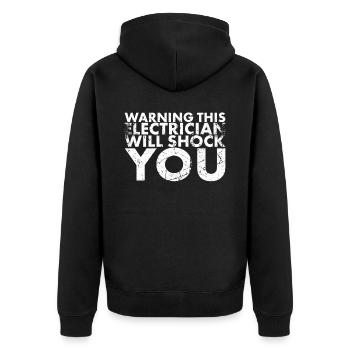 Warnung: Dieser Elektriker Wird Für Lineman Und - Unisex Premium Bio Zip Hoodie - Schwarz - Hinten - Nico (187cm)