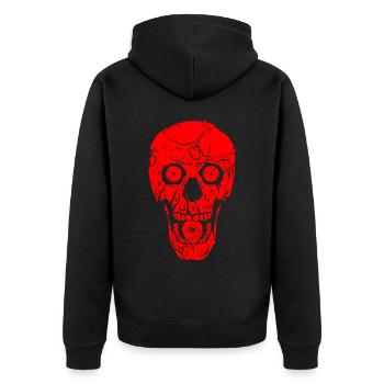 Zombiecore Aesthetics Gothic Skull Zombie Weirdc - Unisex Premium Organic Zip Hoodie - black - Back - Nico (187cm)