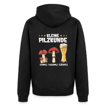 Pilzsammler Pilz Sucher - Unisex Premium Bio Zip Hoodie - Schwarz - Hinten - Nico (187cm)