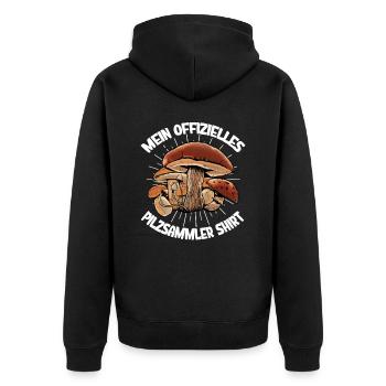 Pilz Glücksbringer Pilzsammler Pilz Sucher - Unisex Premium Bio Zip Hoodie - Schwarz - Hinten - Nico (187cm)