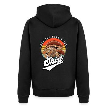 Pilz Glücksbringer Pilzsammler Pilz Sucher - Unisex Premium Bio Zip Hoodie - Schwarz - Hinten - Nico (187cm)