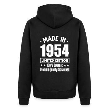 Fabriqué en 1954 Vintage Retro Limited Edition - Veste à capuche bio Premium Unisexe - noir - Dos - Nico (187cm)