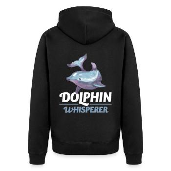 Dolphin Whisperer Dolphin Cadeau - Veste à capuche bio Premium Unisexe - noir - Dos - Nico (187cm)