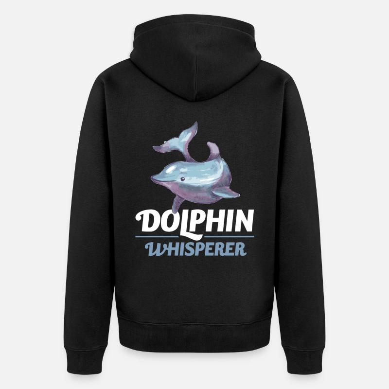 Dolphin Whisperer Dolphin Cadeau - Veste à capuche bio Premium Unisexe - noir
