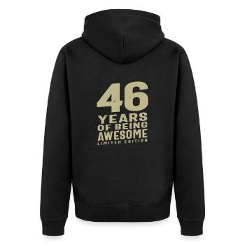46 Jahre Awesome 46. Geburtstag - Unisex Premium Bio Zip Hoodie - Schwarz - Hinten - Nico (187cm)
