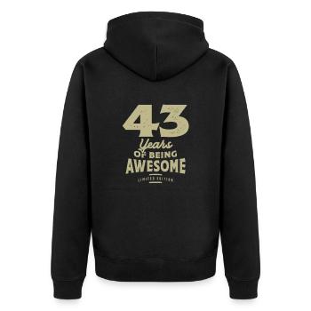 43 Jahre Awesome 43. Geburtstag - Unisex Premium Bio Zip Hoodie - Schwarz - Hinten - Nico (187cm)