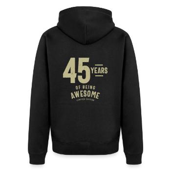45 Jahre Awesome 45. Geburtstag - Unisex Premium Bio Zip Hoodie - Schwarz - Hinten - Nico (187cm)