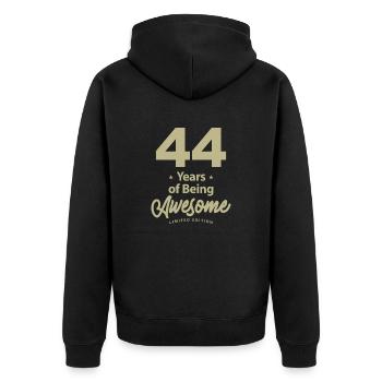 44 Jahre Awesome 44. Geburtstag - Unisex Premium Bio Zip Hoodie - Schwarz - Hinten - Nico (187cm)