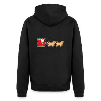Golden Retriever Santa Weihnachtsschlitten - - Unisex Premium Bio Zip Hoodie - Schwarz - Hinten - Nico (187cm)