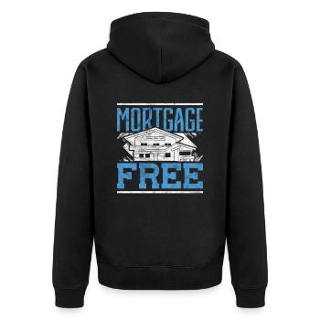 Mortgage Free Mortgage Loan Advisor - Unisex Premium Organic Zip Hoodie - black - Back - Nico (187cm)