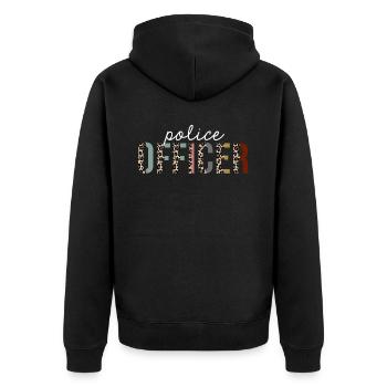 Policier Leopard Print Drôle cadeau - Veste à capuche bio Premium Unisexe - noir - Dos - Nico (187cm)