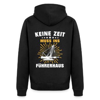 Kranführer Sprüche Kran Kranfahrer - Unisex Premium Bio Zip Hoodie - Schwarz - Hinten - Nico (187cm)