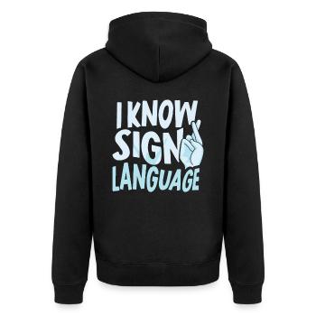 Je peux faire des gestes de conscience des signes en langue des signes - Veste à capuche bio Premium Unisexe - noir - Dos - Nico (187cm)