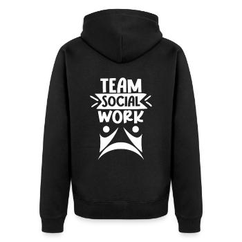 Team Social Work Social Workers Social Work - Unisex Premium Organic Zip Hoodie - black - Back - Nico (187cm)