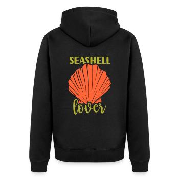 Shell Lovers Collect Shell Collector Shells - Unisex Premium Organic Zip Hoodie - black - Back - Nico (187cm)