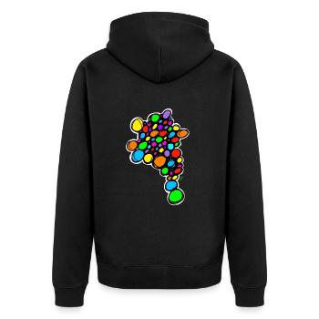 International Dot Day - Unisex Premium Bio Zip Hoodie - Schwarz - Hinten - Nico (187cm)