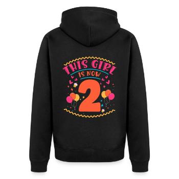 Cette fille a maintenant 2 | Thème Cupcake - Veste à capuche bio Premium Unisexe - noir - Dos - Nico (187cm)