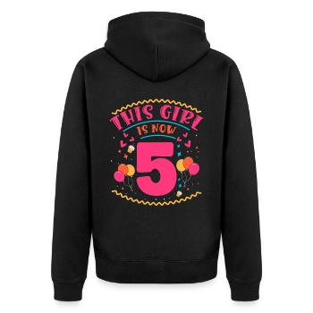 Cette fille a maintenant 5 | Thème Cupcake - Veste à capuche bio Premium Unisexe - noir - Dos - Nico (187cm)